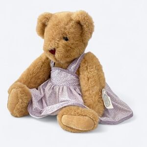 VTG 90s 1992 Vermont Teddy Bear Dress Fully Jointed Companion Bear w/ Tags
